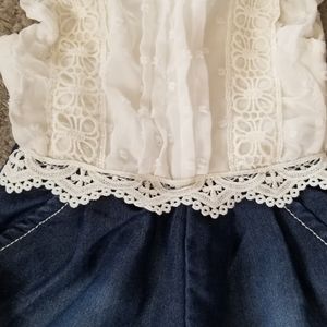 Limited Too One Pieces - Baby Girl One Piece Denim & Lace Limited Too One Pieces - Baby Girl One Piece Denim & Lace